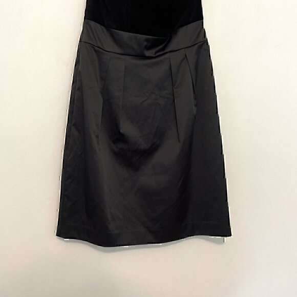 NEW NWT BANANA REPUBLIC Black Velvet Mixed Media Strapless Knee LBD Sheath Dress - Picture 12 of 12